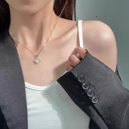 LAST DAY SALE - 80% OFF🔥Lymphatic Magnetic Therapy Hematite Four-leaf Clover Necklace🍀🍀