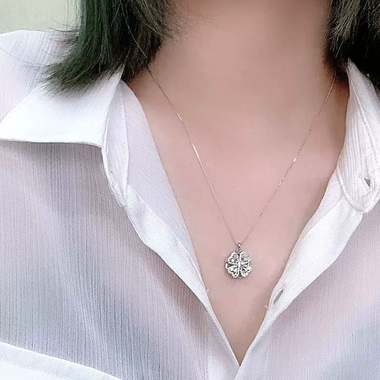 CZTICLE™Rotating four-leaf clover magnetic therapy necklace🍀（Limited Time Discount 🔥 Last Day）