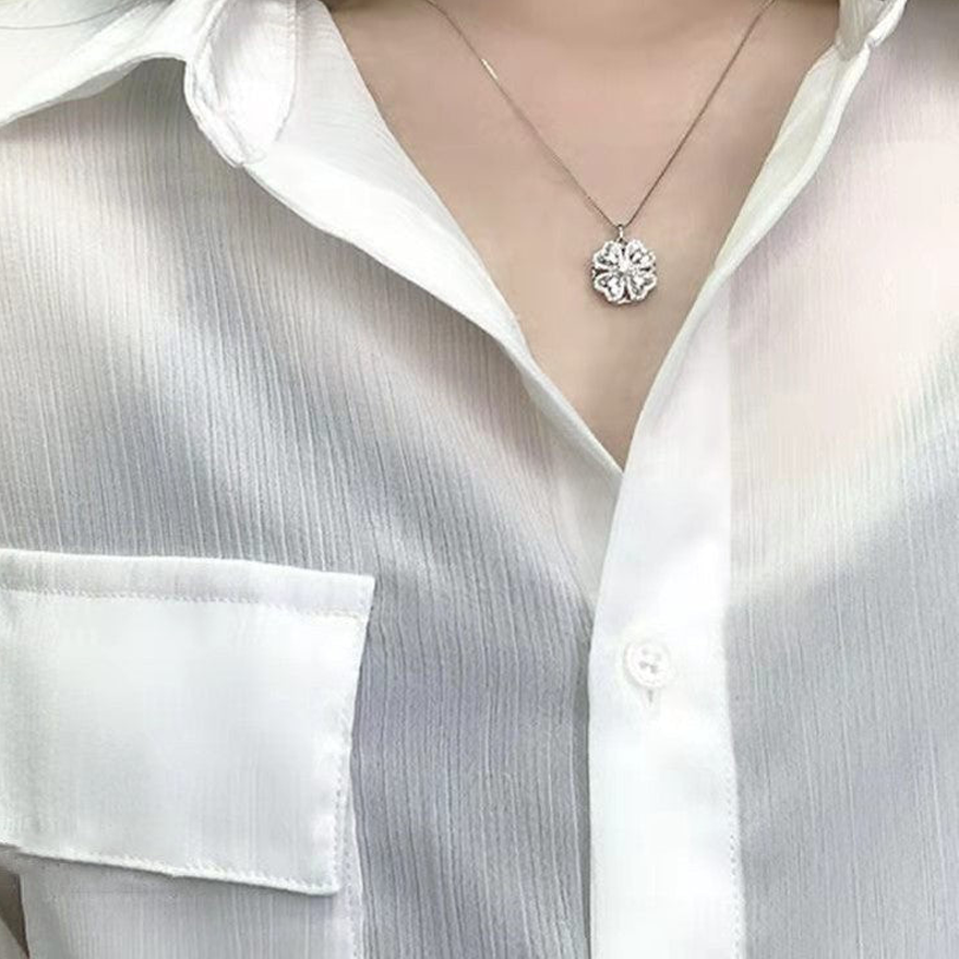 CZTICLE™Rotating four-leaf clover magnetic therapy necklace🍀（Limited Time Discount 🔥 Last Day）