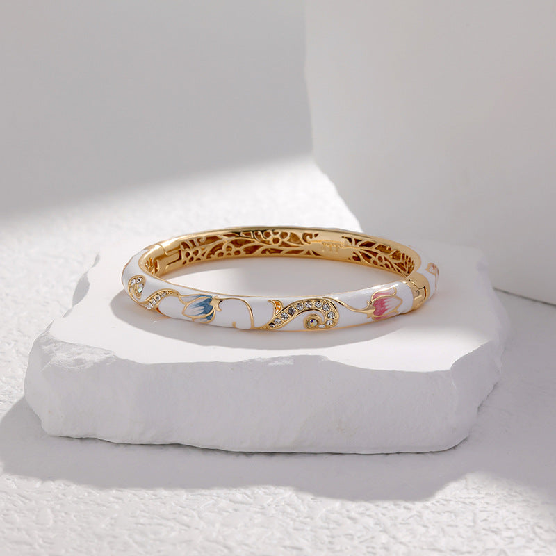 🔥Lymphatic Magnetic Therapy Gold Cloisonné Enamel Bracelet🎉