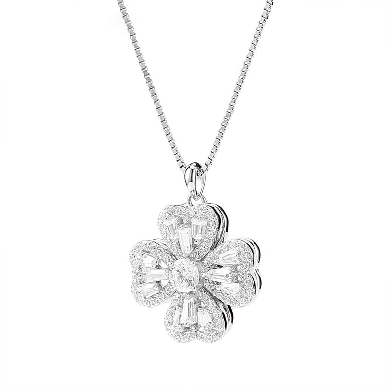 CZTICLE™Rotating four-leaf clover magnetic therapy necklace🍀（Limited Time Discount 🔥 Last Day）