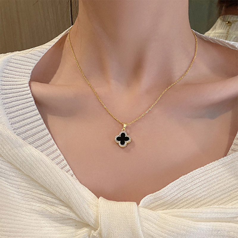 LAST DAY SALE - 80% OFF🔥Lymphatic Magnetic Therapy Hematite Four-leaf Clover Necklace🍀🍀