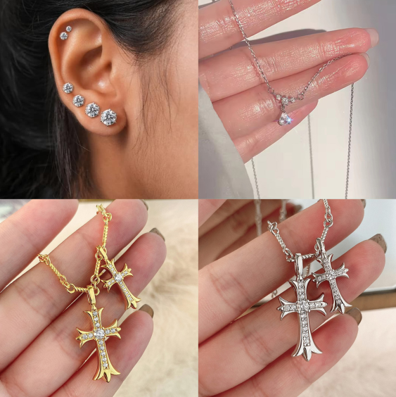 CZTICLE™ Lymphatic Magnetic Therapy Cross Design Diamond Necklace 👑👑