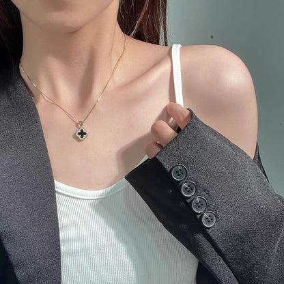 LAST DAY SALE - 80% OFF🔥Lymphatic Magnetic Therapy Hematite Four-leaf Clover Necklace🍀